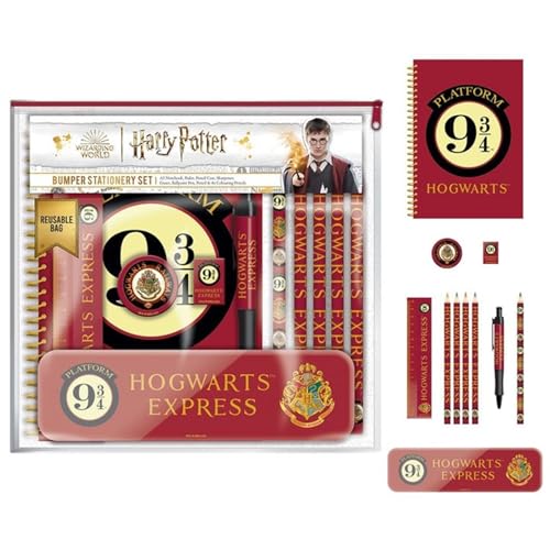 HARRY POTTER Schreibwaren Set groß (Plattform 9 3/4 Design) Geschenkset, Schulbedarf für Jungen und Mädchen - Offizielles Lizenzprodukt von Pyramid International