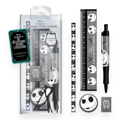 Original Disney Nightmare Before Christmas Gruseliges Schreibwaren-Set Stift Radiergummi Lineal von Pyramid International