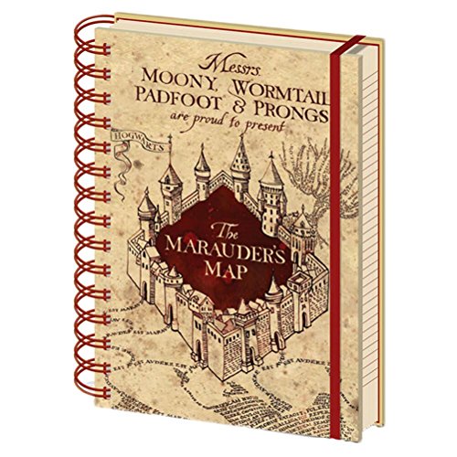 HARRY POTTER A5 liniertes Notizbuch Marauders Map, Ringbuch DIN A5 - Offizielles Lizenzprodukt von Pyramid International