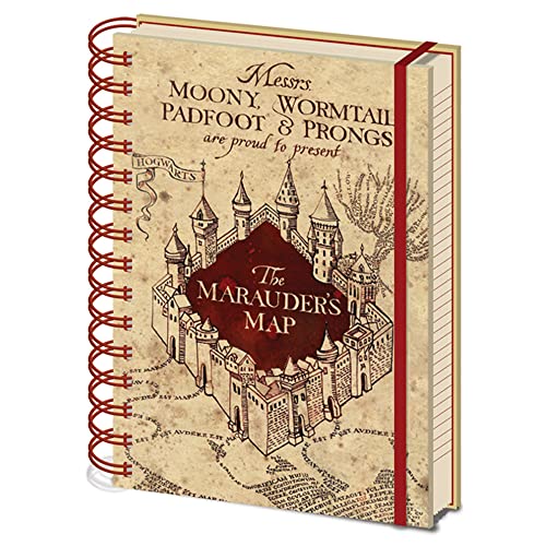 HARRY POTTER A5 liniertes Notizbuch Marauders Map, Ringbuch DIN A5 - Offizielles Lizenzprodukt von Pyramid International