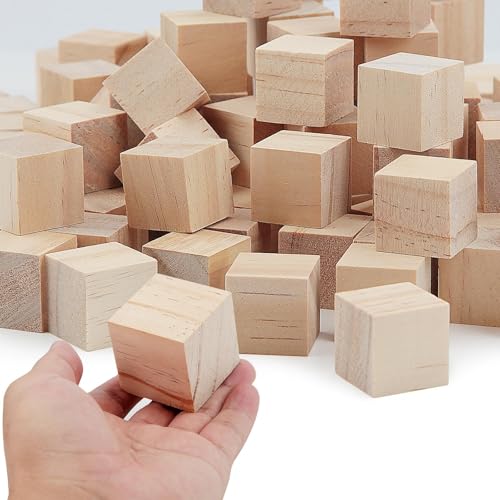 25 Stück Holzwürfel 40mm Würfel Holz Blanko Holzklötzchen Natur Holzklötze Holzblock Holz zum Basteln Quadrat Holzklotz Bastelholz Klötzchen für DIY Malen Handwerk Dekoration Zahlen Puzzle Bausteine von Pyroclasia