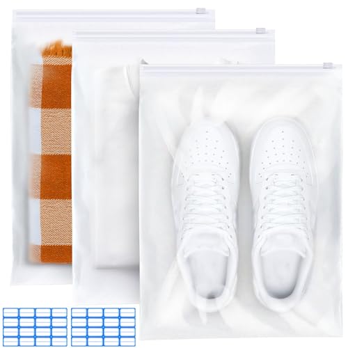 30 Stück 50x40cm Zip Beutel Wiederverwendbar Plastiktüten Groß Gefrostet Zipper Ziplock Beutel Wasserdicht Keine Löcher Zip Tüten Bag Aufbewahrungsbeutel für Kleidung Reise Unterwäsche Handtuch Schuhe von Pyroclasia