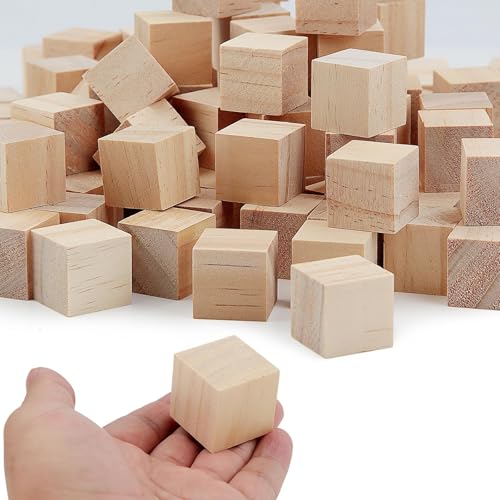 40 Stück Holzwürfel 30mm Würfel Holz Blanko Holzklötzchen Natur Holzklötze Holzblock Holz zum Basteln Quadrat Holzklotz Bastelholz Klötzchen für DIY Malen Handwerk Dekoration Zahlen Puzzle Bausteine von Pyroclasia