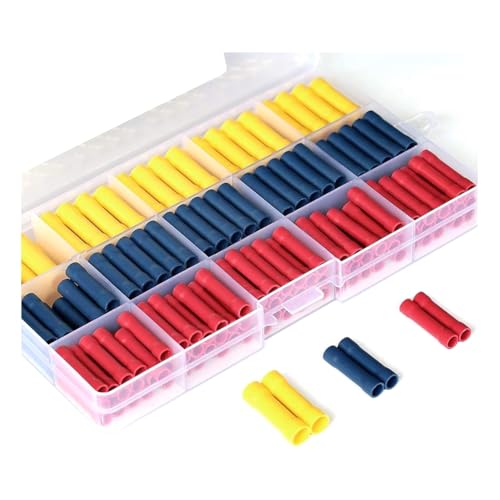 Pyugxab 200-Teiliges Set mit Stoßverbindern und Crimp-Steckverbindern, 10-22 AWG-Drahtcrimp-Steckverbinder, Rot, Blau, Gelb, Klemmen-Sets von Pyugxab