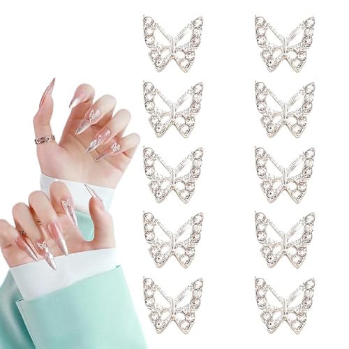 3D-Nagel-Strasssteine, Schmetterlinge, glänzende Nagelkunst-Zubehör, Maniküre-Schmuck, Nagelkunst-Anhänger für Acrylnägel, Nagelkunst, Basteln, Dekorationen, Kleidung, Schuhe von Pzuryhg