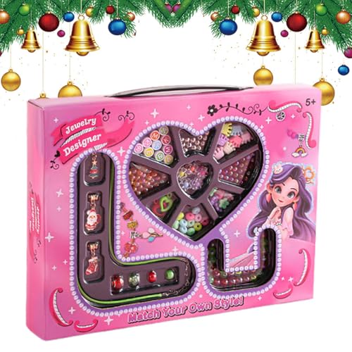 Creative Bead Jewelry Making Kit | Fun Bracelet Making Supplies with Colorful Beads for Girls | Educational Arts and Crafts Set for Kids Ages 5 and Up, Perfect for Christmas 10.83x8.07x1.77 inches von Pzuryhg