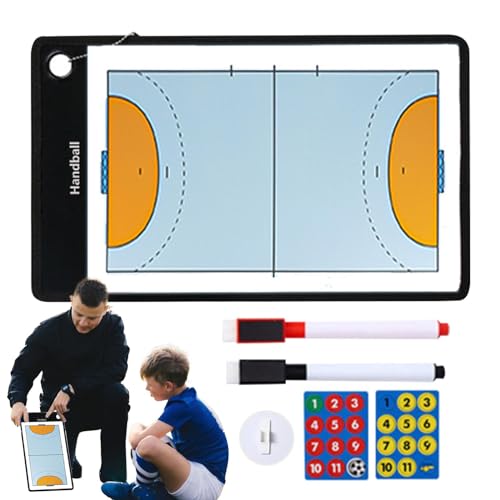 Pzuryhg Fußball-Trainingstafel mit Marker, Fußballspiel-Planungs-Klemmbrett, trocken abwischbares Whiteboard, Fußballtraining-Klemmbrett für Strategie, trocken abwischbares Brett, Fußballspielmacher von Pzuryhg