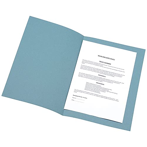 Q-CONNECT Aktendeckel, sehr leicht, 180 g/m², Foolscap-Format 100 blau von Q-Connect