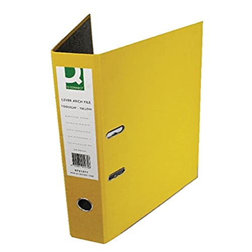 Q CONNECT KF01471 Foolscap Papier-Backed Aktenordner - Gelb, 10er-Pack von Q-Connect