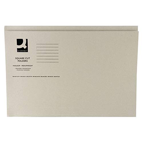 Q Connect Aktendeckel, mittel, 250 g/m², Foolscap-Format, Gelbbraun von Q-Connect