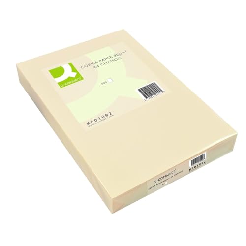 Q-Connect KF01092 Kopierpapier, A4, 80 g/m², champagnerfarben, 500 Stück von Q-Connect