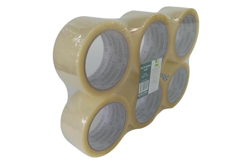 Q-Connect KF01791 Klebeband wirtschaftliche Spezial Verpackung Hohe Haftkraft 50 mm x 66 m, 6er Packung von Q-Connect