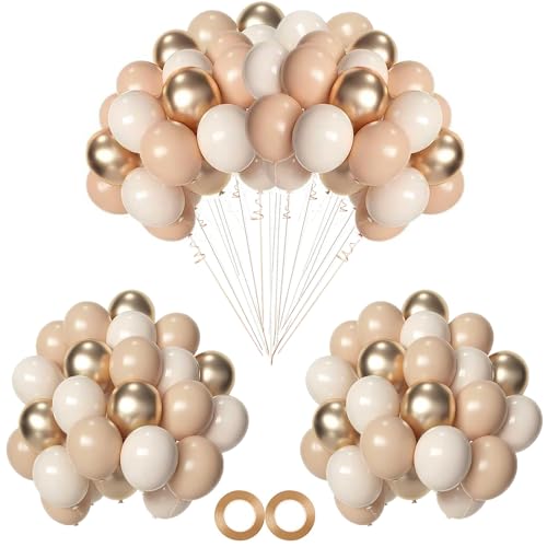 Q-WOOFF 60 Aprikosen-Ballon-Set, 12 Zoll, Beige Ballongirlande, Braune Geburtstagsballons, Heliumballons, Geburtstagsballons, Partydekorationen, Partydekorationen, Hochzeitsballons. von Q-WOOFF