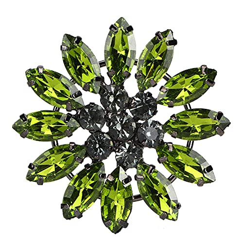 2 Stück Kristallglas-Applikationen, Bastel-Blumen-Nähperlen, Strass-Blumen-Nähapplikationen zum Aufnähen für Kleiderschuhe (light green 2 pcs) von QANYEGN