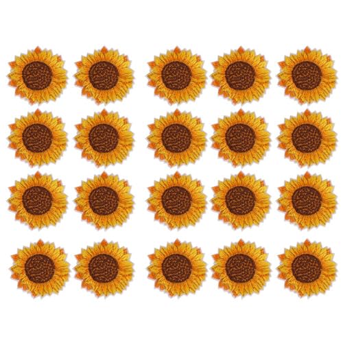 20 Stück Sonnenblumen-Muster, Zum Aufbügeln, Stickerei-Aufnäher, Sonnenblumen-Aufnäher, DIY-Kleidung, Rucksack-Aufkleber Für Kleidung, Rucksack, Schuhe von QANYEGN
