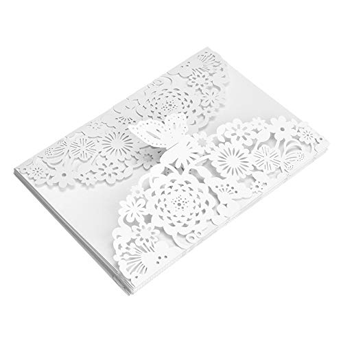 QANYEGN 10 Stück/Set Hochzeitseinladungen, Personalisierte Geschnitzte Hochzeitseinladungskarten Im Europäischen Stil Für Hochzeit, Geburtstag, Geschäftsfeier(white) von QANYEGN