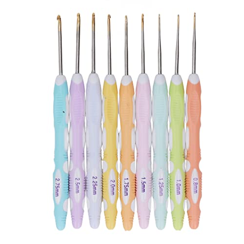 QANYEGN 9pcs Aluminum Crochet Hooks, Professional Crochet Hooks Needles, Handle Knitting Needles for Knitting Craft Yarn von QANYEGN