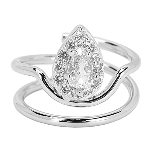 QANYEGN Damen-Fingernägel-Ring, Strass-Nagelring, Schmuck-Nagelringe für Partys, Hochzeiten, den täglichen Gebrauch (3054 Platin) von QANYEGN