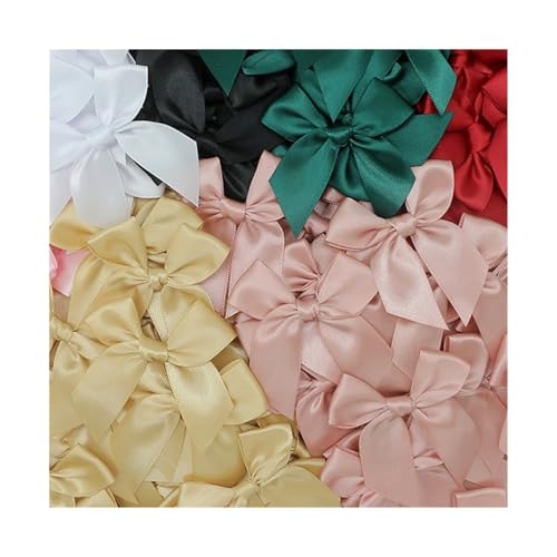 QAUUCP 50PCS Satin Band Bögen Dekoration Kleine Bowknot Bögen for Handwerk Blume Hochzeit Bogen Geburtstag DIY Party Dekoration Kleine Schleifen(Mix) von QAUUCP