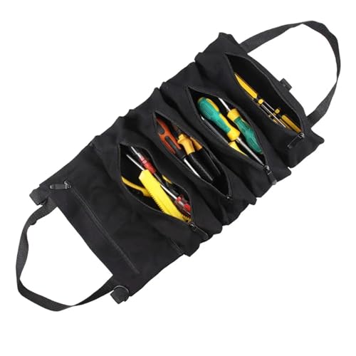 Werkzeugrollen Organisator Canvas Roll Tools Case Bag Roll Zange Roll Tool Schraubendreher Organizer Schraubenschlüsseletui Tragbare Tasche Aufbewahrungstasche Tasche Werkzeugtasche für Klempner Handw von QAUUCP