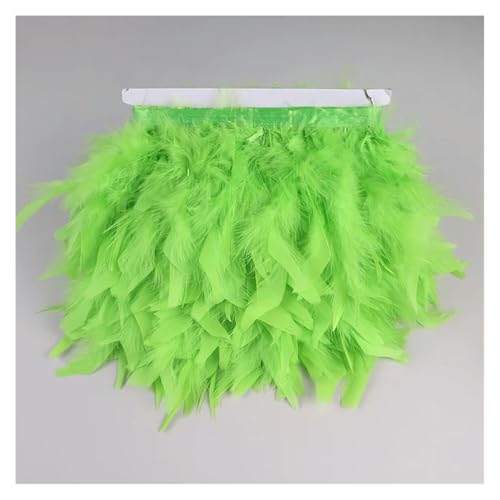 Federn Zierleisten Fransen Kleid Nähen Basteln 10 Meter Truthahnfedern for Kleidung, DIY-Federfransen for Handarbeiten, Party-Plume, handgefertigter Spiegel, Heimdekoration(Lime Green) von QCKNKMGG