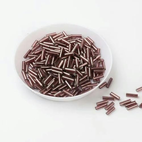 Kornperlen, Kornperlen, Glaskornperlen, 10 g/Packung, 6 mm Silberkern, tschechisches Glas-Rocaillesrohr(Coffee) von QCKNKMGG