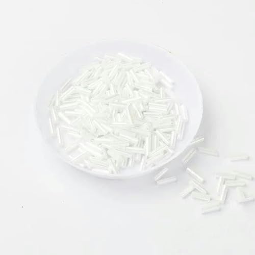 Kornperlen, Kornperlen, Glaskornperlen, 10 g/Packung, 6 mm Silberkern, tschechisches Glas-Rocaillesrohr(White) von QCKNKMGG