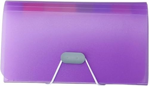 Kunststoff-Ordner Organizer A6 Brieftasche Tasche Dokumente Organizer Datei Beutel Rechnung Ordner Dokument Ordner Organizer Schule Büro Binder(Purple) von QCKNKMGG