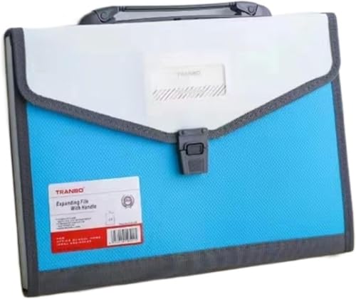 Kunststoff-Ordner Organizer Große Kapazität 13 Taschen A4 Fächermappe Aktenordner Papierdokumentenaufbewahrung Orgeltasche Halter Büro Schulorganizer Fall(Blauw) von QCKNKMGG