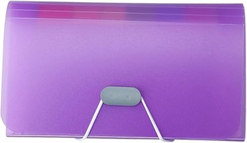 Kunststoff-Ordner Organizer Große Kapazität A6 Mehrschicht 13 Gitter Erweiterbare Brieftasche Datei Ordner Schnalle Orgel Tasche Schule Büro Daten Lagerung Organizer Tasche(Purple) von QCKNKMGG