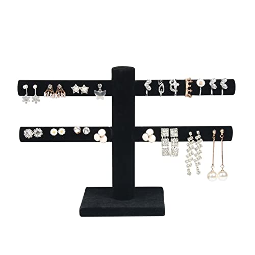 QCKNKMGG Geschenkidee Schmuckständer Organizer Schmuck-Staffelei, Samt, for Ohrringe, Ringe, Ohrstecker, Schmuckständer, Schaufenster, 2 Farben(Black) von QCKNKMGG