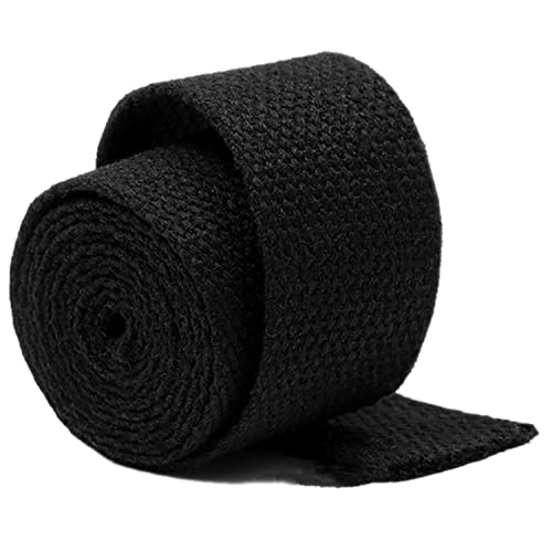 QCKNKMGG Home Decor Craft Gestreiftes Polyester-Band - Baumwollgurtbänder for Taschengriffe - 9 Meter/Rolle(Black,50 mm) von QCKNKMGG