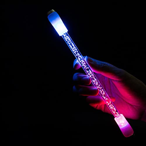 QCSTORE Illuminated Spinning Pen, Drehen Pen 7 Farben LED Rolling Finger Rotationsstift Drehen Stift Beleuchteter Anti-Rutsch Dekompression Schlagstift LED Walzfinger Rotierend Kugelschreiber von QCSTORE