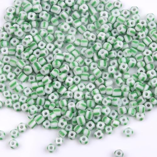 QDMHA 2500/4500/12000 Stück 3/4/5 mm bunt gestreifte Glas-Rocailles, tschechische Perlen für DIY-Schmuckherstellung, Kunsthandwerk, handgefertigte Armbänder, Aktivitäten für Kinder von QDMHA