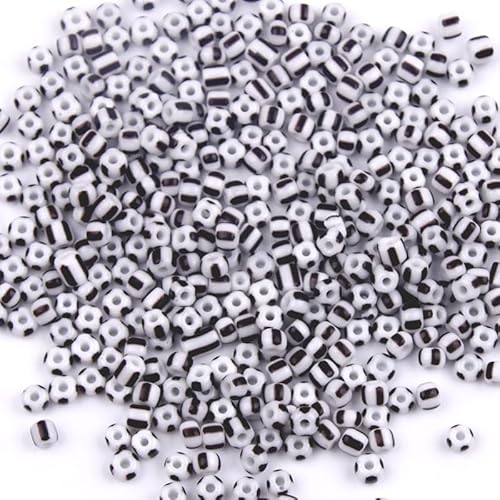 QDMHA 2500/4500/12000 Stück 3/4/5 mm bunt gestreifte Glas-Rocailles, tschechische Perlen für DIY-Schmuckherstellung, Kunsthandwerk, handgefertigte Armbänder, Aktivitäten für Kinder von QDMHA