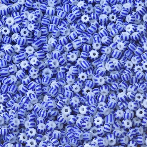 QDMHA 270/480/1300 Stück 3/4/5 mm bunte tschechische gestreifte Glas-Rocailles, DIY-Schmuck-Bastelbedarf, handgefertigte Accessoires, Kinderprojekte, Kunsthandwerk von QDMHA