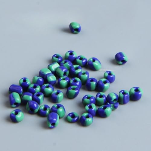 QDMHA 3000/9000 Stück 3 mm 4 mm blau-weiß gestreifte Glasperlen, bunte tschechische Rocailles für DIY-Schmuck, Armbänder, Halsketten, Kunsthandwerk von QDMHA