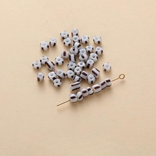 QDMHA 650/1200/3200 Stück 3 mm gestreifte Glas-Rocailles, bunte tschechische Glasperlen für DIY-Schmuckherstellung, Kunsthandwerk, handgefertigte Accessoires von QDMHA