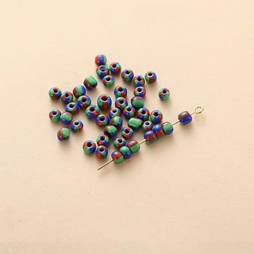 QDMHA 650/1200/3200 Stück 3 mm gestreifte Glas-Rocailles, bunte tschechische Glasperlen für DIY-Schmuckherstellung, Kunsthandwerk, handgefertigte Accessoires von QDMHA