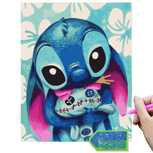 QDUODUO Diamond Painting für Erwachsene Anfänger und Kinder ab 6 Jahre, Cartoon Stich 5D Diamant Painting Bilder, 30x40cm Große DIY Diamantmalerei Mosaikherstellung Kunst Handwerk Kit für Home Deko von QDUODUO