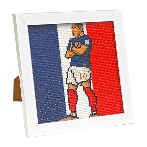 QDUODUO Fussball Diamond Painting mit Rahmen für Kinder ab 6 Jahre und Erwachsene Anfänger, KM10 Fußball 5D Diamant Malerei Bilder, 20x20cm Klein DIY Mosaikherstellung Kit für Home Deko und Geschenk von QDUODUO