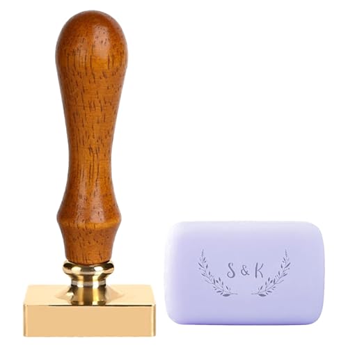 QDXWPBTS Personalisierter Signaturstempel aus Messing, individueller Seifenstempel, DIY-Seifenaufdruck, Signaturstempel für selbstgemachte Seife aus Keramik von QDXWPBTS