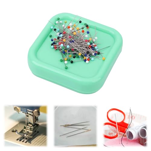 QEEROYO Magnetic Sewing Needle Cushion, Magnetic Pin Cushion, Magnetische Nähen Nadelkissen, Magnetische Aufbewahrungsbox Nadelkissen, Magnetnadelkissen, Magnet Nadelkissen, Nähzubehör, Mintgrün von QEEROYO