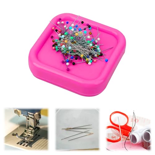 QEEROYO Magnetic Sewing Needle Cushion, Magnetic Pin Cushion, Magnetische Nähen Nadelkissen, Magnetische Aufbewahrungsbox Nadelkissen, Magnetnadelkissen, Magnet Nadelkissen, Nähzubehör, Rosa von QEEROYO