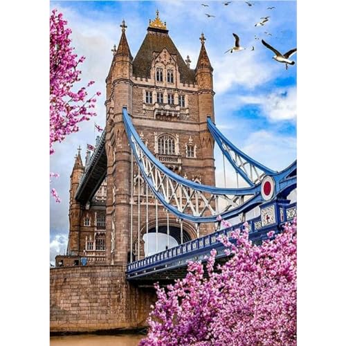 QENSPE 5D Diamond Painting Kit für Erwachsene, Big Ben Diamant Kunst Set Komplett, DIY Diamant Malerei Landschaft Set Anfänger Kristall Stickerei Set, Heim Wand Dekor Geschenk, 30x40 cm von QENSPE