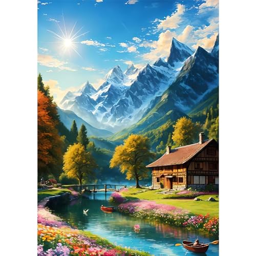 QENSPE 5D Diamond Painting Landschaft Diamant Painting Bilder Kit Erwachsene, Natur Szenerie Diamond Art Set DIY Full Diamant Kunst Malerei Kreuzstich Set Home Wand Geschenk Dekor 30x40cm von QENSPE