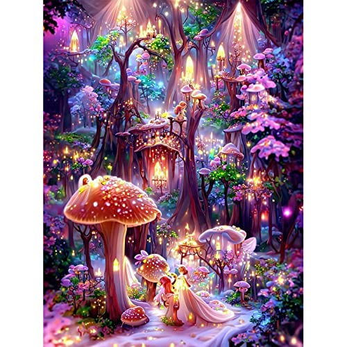 QENSPE 5D Diamond Painting Set Fantasy Wald Diamant Painting Bilder Prinzessin Diamond Art Erwachsene Full DIY Diamant Kunst Malerei Stickerei Set Kreuzstich Bilder Home Wand Dekor 30x40cm von QENSPE