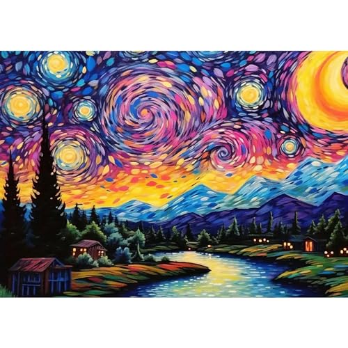 QENSPE 5D Diamond Painting Sternenhimmel Diamant Painting Bilder Landschaft Diamond Art Erwachsene Full DIY Diamant Kunst Malerei Stickerei Set Kreuzstich Bilder Home Wand Dekor 30x40cm von QENSPE