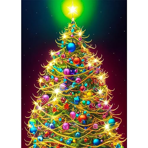 QENSPE 5D Diamond Painting Weihnachtsbaum Diamant Painting Bilder Weihnachten Diamond Art Erwachsene Full Diamant Kunst Malerei Stickerei Set Kreuzstich Bilder DIY Home Wand Dekor 30x40cm von QENSPE