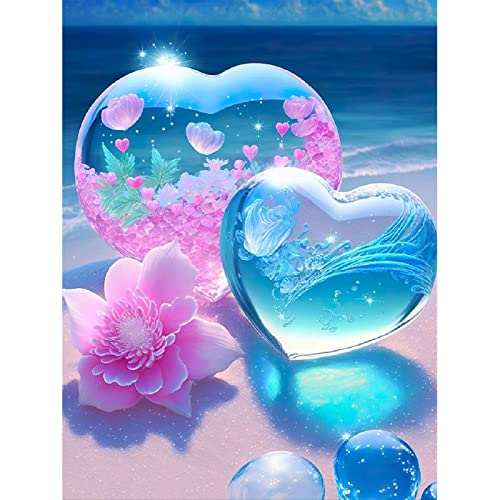 QENSPE Diamond Painting Kristall Liebe Diamant Painting Bilder 5D Diamond Painting Erwachsene Blumen Full Diamant Bilder Malerei Stickerei Set Kreuzstich Bilder Home Wand Dekor 30x40cm von QENSPE